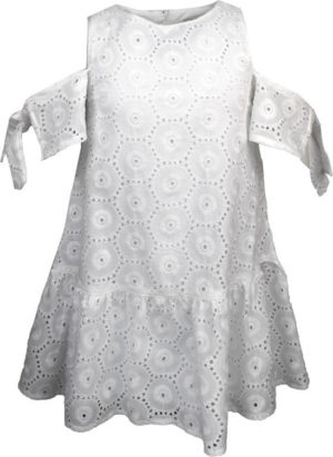 Εβίτα Παιδικό Φόρεμα γκιπούρ Λευκό