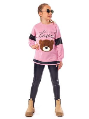 Μπλούζα φούτερ για κορίτσι ΕΒΙΤΑ 227006 ροζ