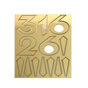 Αραβικοί αριθμοί σε χρυσό χρώμα 4αδα και ενδείξεις (12mm-20mm)