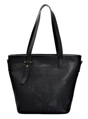 Γυναικεία τσάντα ώμου από οικολογικό δέρμα 7562 | VQF POLO LINE - BLACK