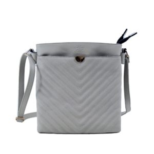 Γυναικεία τσάντα χιαστί από οικολογικό δέρμα κωδ. 1707 | VQF POLO LINE - L.GREY