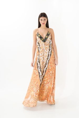 Maxi φόρεμα Giorgio Ajutanti K21.9062 gold