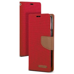 Θήκη Book Goospery Canvas Diary για Apple iPhone 13 Mini Κόκκινο - Καφέ