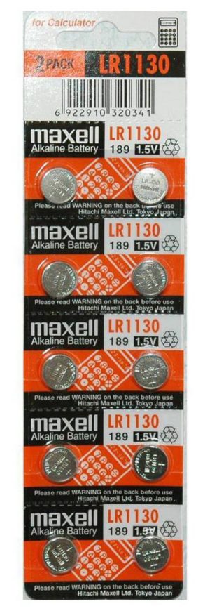Buttoncell Maxell LR1130 AG10 LR54 389 390 Τεμ. 10 με Διάτρητη Συσκευασία