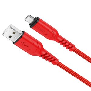 Καλώδιο σύνδεσης Hoco X59 Victory USB σε Micro USB 2.4A με Εύκαμπτο Βύσμα και Braided Καλώδιο Κόκκινο 1m