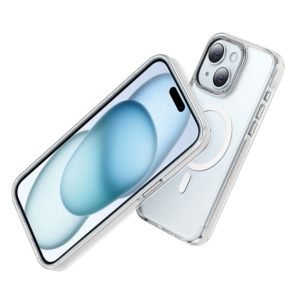 Θήκη Hoco Magnetic Premium Series Anti-Drop Magnetic Mag-charge για Apple iPhone 15 Plus Διάφανη Γκρι