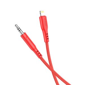 Καλώδιο σύνδεσης Ήχου Hoco UPA18 Braided Lightning Αρσενικό σε 3.5mm Αρσενικό Κόκκινο 1m