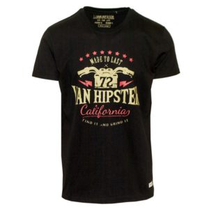 71490-01 Ανδρικό T-shirt με μοντέρνο τύπωμα - Μαύρο - Μαύρο