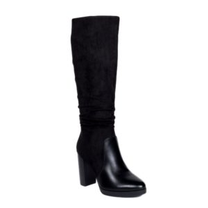 Γυναικείες μπότες με τετράγωνο τακούνι - Μαύρες 0775 - Μαύρο