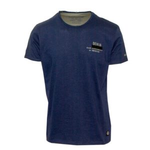 71505-03 Ανδρικό T-shirt με διακριτικό τύπωμα - Μπλέ Navy - Μπλε