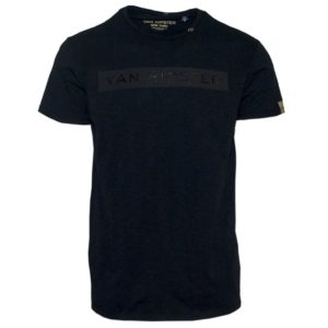 71375-01 Ανδρικό T-shirt με διακριτικό τύπωμα - μαύρο - Μαύρο