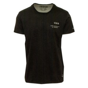 71505-01 Ανδρικό T-shirt με διακριτικό τύπωμα - Μαύρο - Μαύρο