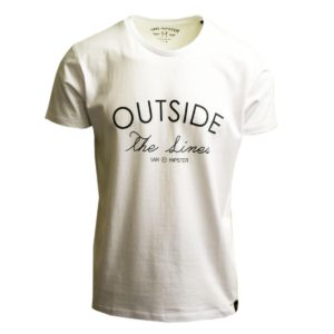 71630-02 Ανδρικό T-Shirt με τύπωμα - Ασπρο - Ασπρο