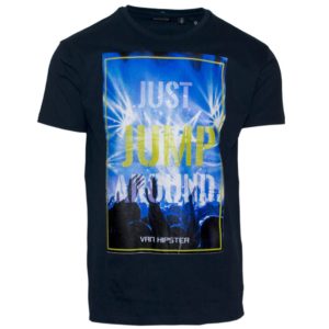 71363-03 Ανδρικό T-shirt με τύπωμα - μπλέ navy - Μπλε