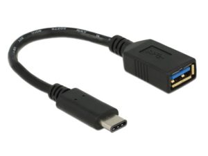 Delock Αντάπτορας USB SuperSpeed (USB 3.1, Gen 1) USB Type-C™ αρσενικό > USB τύπου A θηλυκό 15 cm μαύρο 65634