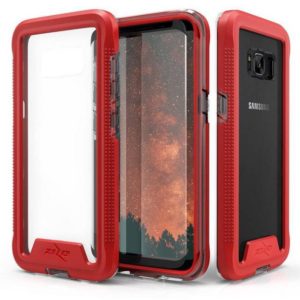 Zizo ION Single Layered Hybrid Cover, 9H Tempered Glass-Red/Clear-Samsung Galaxy S8 Plus - 1IONC-SAMGS8PLUS-RDCL