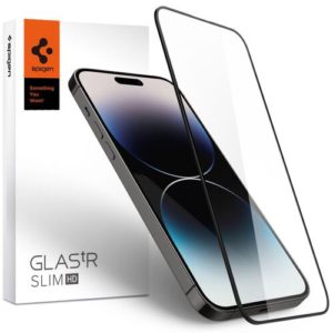 Spigen GLAS.tR Slim 2.5D Full Face Tempered Glass Μαύρο για το iPhone 14 Pro Max AGL05209