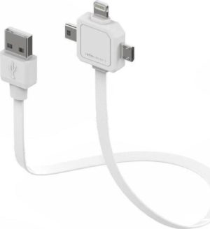 ALLOCACOC Power USB cable (Apple Lightning, Micro USB και Mini USB. ) - Λευκό