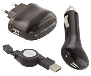 ESPERANZA USB CAR & TRAVEL CHARGER WITH microUSB CABLE EZ116