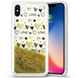 Zizo Liquid Glitter Star Case for iPhone X (Hearts) GLST-IPHX-HT