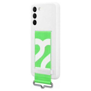 Θήκη Samsung Silicone Cover με Strap για το Samsung Galaxy S22 + (Plus) - White (EF-GS906TWE)