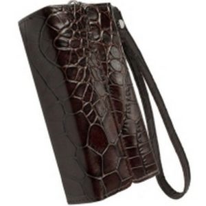Krusell Divine Croco Leather Pouch Case Brown
