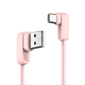 USAMS Double Right Angle 2A Charging Cord Type-C Data Sync Cable 1.2m US-SJ167 - Pink