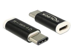 Delock Μετατροπέας USB 2.0 Micro-B θηλυκό > USB Type-C™ 2.0 αρσενικό μαύρο 65678