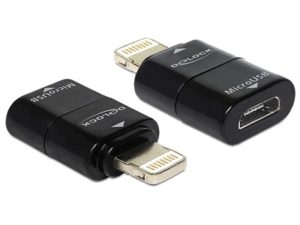 Delock Adapter 8 pin male(lightning) > USB Micro-B female 65492