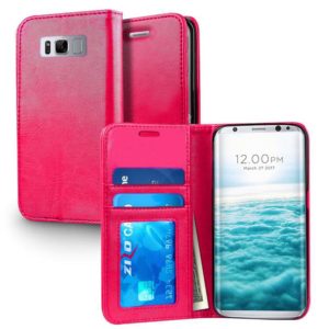 ZIZO Flap Wallet Pouch with TPU Inside For Samsung Galaxy S8 in ZV Blister Packaging - Pink Leather 1WTPH-SAMGS8-PKLT