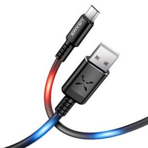 USAMS US-SJ288 2A Voice-activated micro USB Charging Data Sync Cord 1m - Black