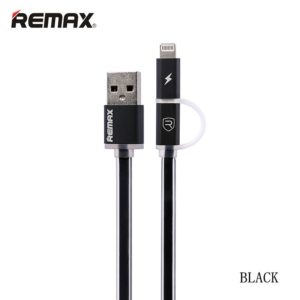 Remax Aurora iPhone 5/5S/6/6 Plus Lighting and Micro USB data cable 1.0m (ΜΑΥΡΟ)