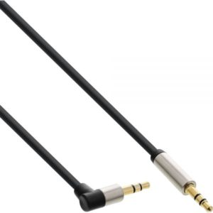 InLine® Slim Audio Cable 3.5mm male to male angled Stereo 2m