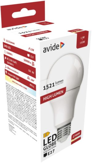 Avide LED Κοινή A60 13W E27 Θερμό 2700K