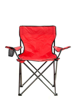 Πολυθρόνα camping πτυσσόμενη από μέταλλο/ύφασμα σε κόκκινο χρώμα 76x59x84