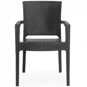 Πολυθρόνα ZEUS από PP σε χρώμα μαύρο 60x60x88