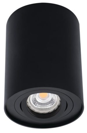 Avide Φωτιστικό Οροφής GU10 Spot Light Στρογγυλό Μαύρο Περιστρεφόμενο 125mm