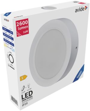 Avide LED Φωτιστικό Οροφής Χωνευτό Στρογγυλό Πλαστικό 24W Ψυχρό 6400K