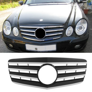 Μάσκα Για Mercedes-Benz E-Class W211 06-09 Amg Look Με 4 Γρίλιες Μαύρο/Χρώμιο 1 Τεμάχιο (CAR0010198)