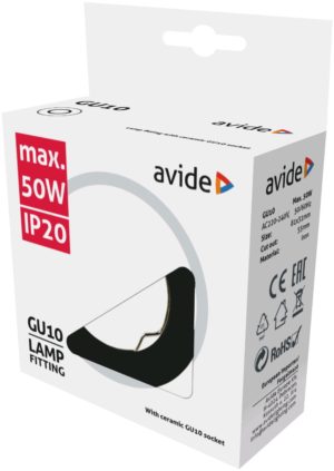 Avide GU10 Πλαίσιο Στρογγυλό Μαύρο