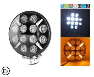 LED Προβολέας 10-30 Volt Υψηλής Ισχύος 60W Πορτοκαλί / Λευκό ø180mm IP68 FZHAL261