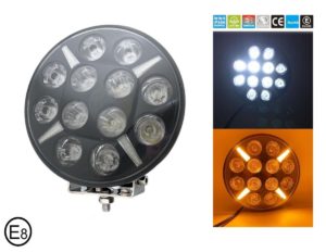 LED Προβολέας 10-30 Volt Υψηλής Ισχύος 120W Πορτοκαλί / Λευκό ø218mm IP68 SLIM FZHAL262