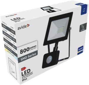 Avide LED Προβολέας Slim SMD 10W Ψυχρό 6400K Φωτοκύτταρο Value
