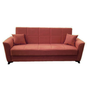 Καναπές διθέσιος κρεβάτι DAISY βελούδο σε χρώμα σάπιο μήλο 165x75x95