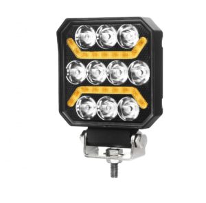 LED Προβολέας SLIM 10-30 Volt Υψηλής Ισχύος 15W Λευκό / Πορτοκαλί 101mm x 101mm x 37mm IP68 FZHAL253