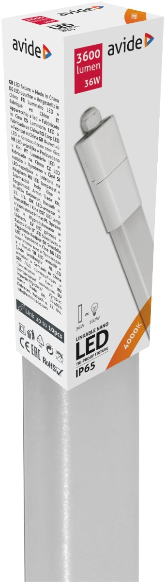 Avide LED Στεγανό Φωτιστικό Σκαφάκι Οροφής Αδιάβροχο 1500mm 36W Λευκό 4000K IP65