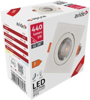 Avide LED Χωνευτό Σπότ 38° Τετράγωνο 5W Θερμό 3000K