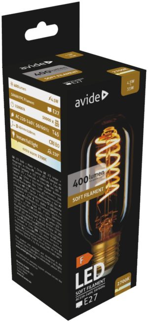 Avide LED Soft Filament T45 4.5W E27 Θερμό 2700K