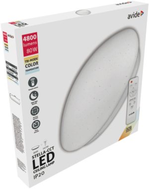 Avide LED Μοντέρνα Πλαφονιέρα Οροφής Stella-CCT 80W (40+40) με Τηλεχειριστήριο