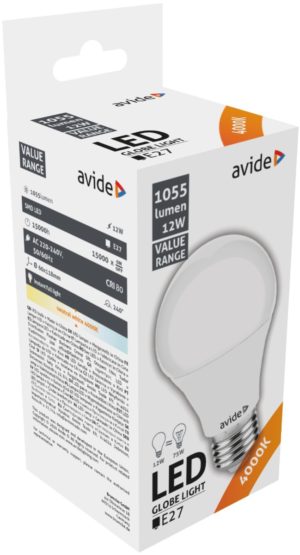Avide LED Κοινή 12W E27 Λευκό 4000K Value
